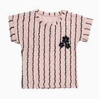 Girls Light Pink Round Neck Casual T-Shirt, Light Pink, small