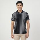 Men's Navy Blue Polo Neck Casual T-Shirt, नेवी ब्लू, small