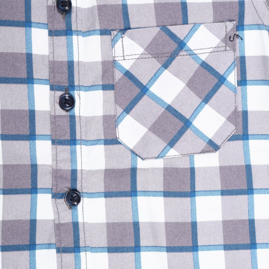 Boys' Cotton Casual Shirt, मध्यम नीला, large image number null