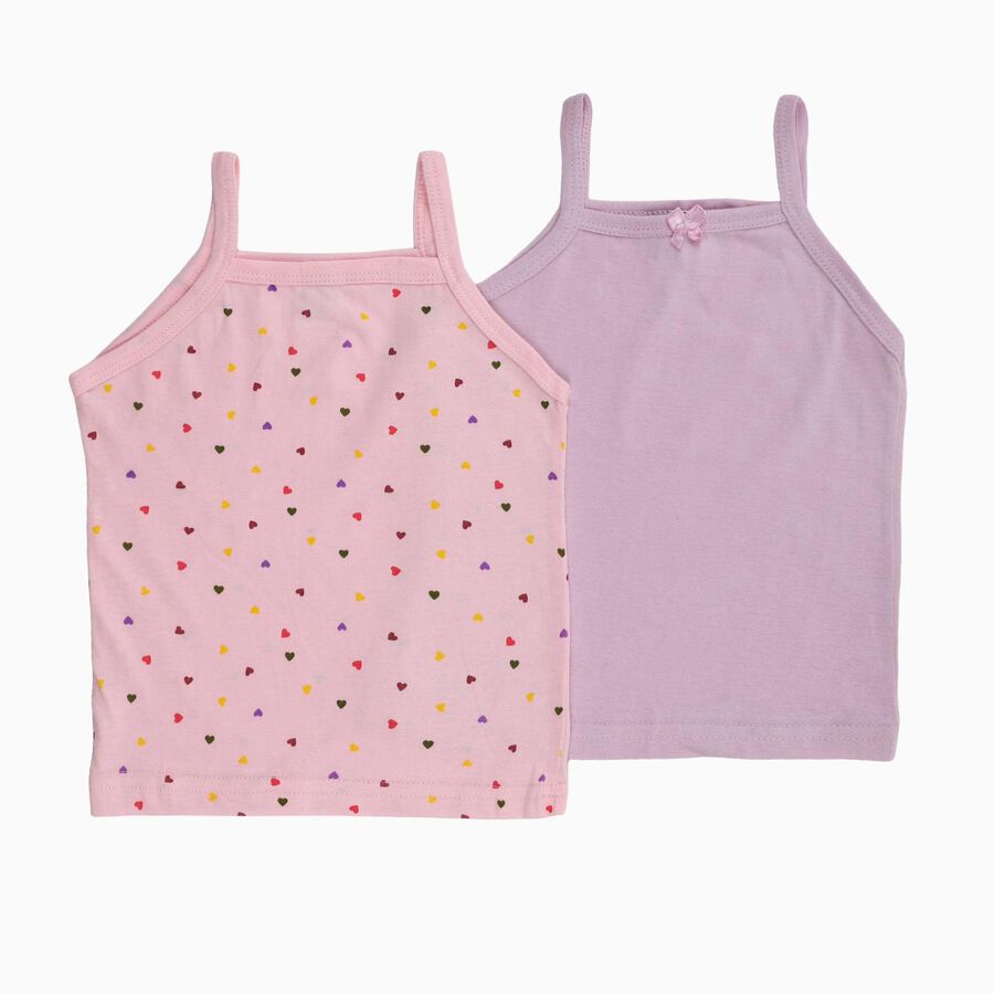 Girls' Pastel Pink Cotton Square Neck Casual Vest, लाइलेक, large image number null
