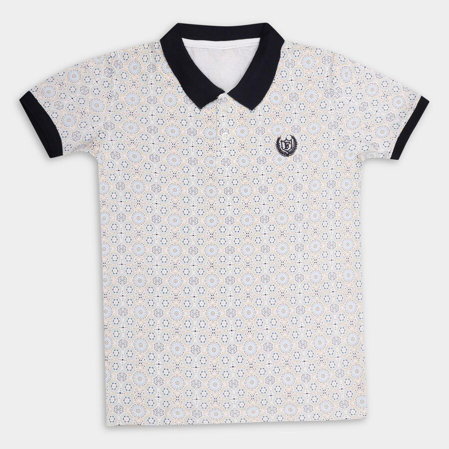Boys' 100% Cotton Half Sleeves T-Shirt , सफ़ेद, large image number null