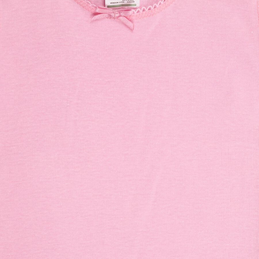 Girls' 100% Cotton Vest, गुलाबी, large image number null
