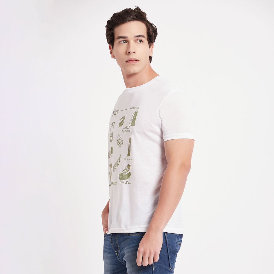 Round Neck T-Shirt, White, large image number null