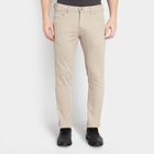 Solid 5 Pocket Casual Trousers, Beige, small image number null