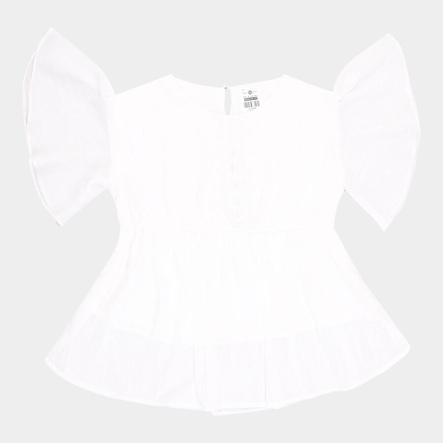 Girls Solid T-Shirt, Off White, large image number null