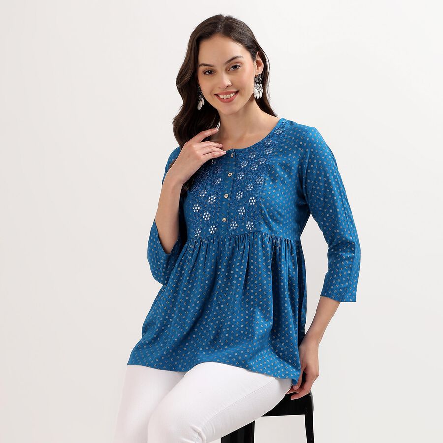 Ladies' Kurti, टील ब्लू, large image number null