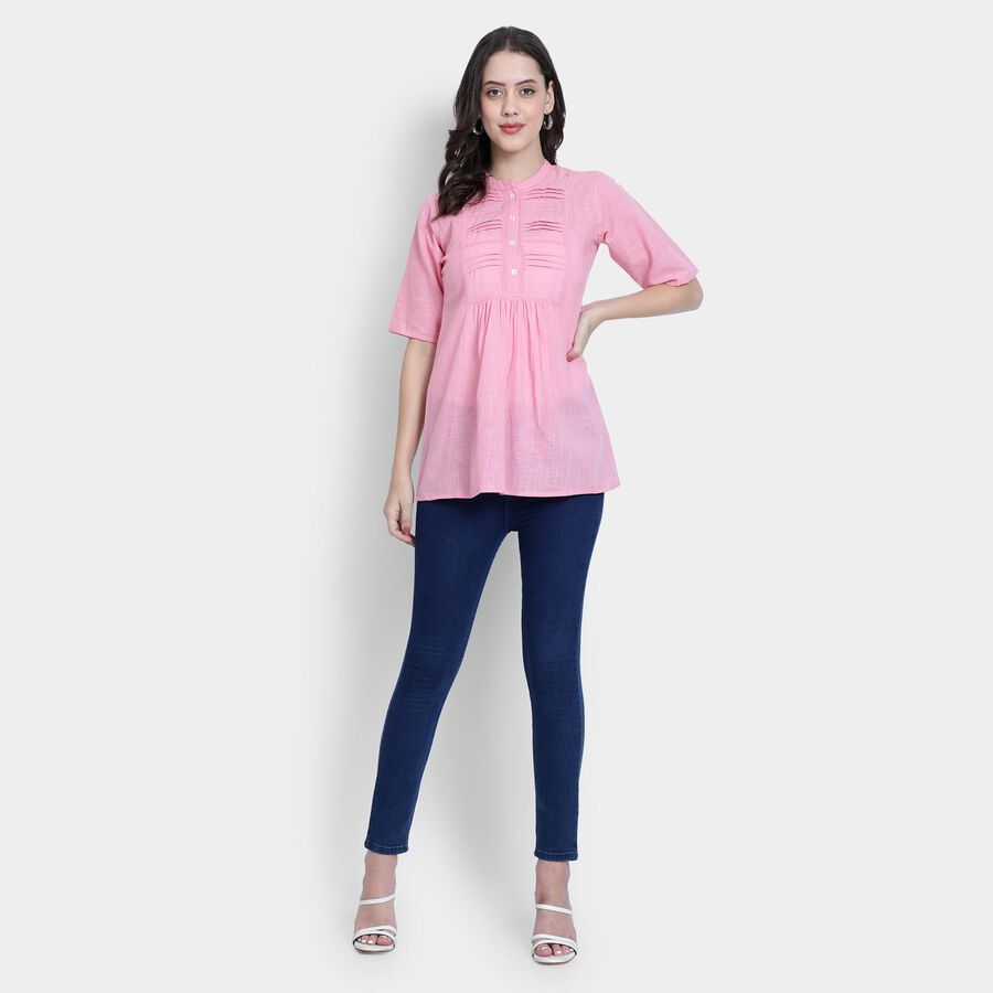 Ladies' 100% Cotton Kurti , गुलाबी, large image number null