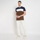 Men's 100% Cotton Round Neck Half Sleeves T-Shirt , Brown, small