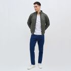 Men's Muted Olive High Neck Casual Jacket, ओलिव, small image number null