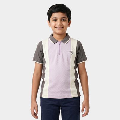 Boys Lilac Cotton Polo Neck Polo Boys T-Shirt