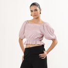 Women's Muted Lilac Casual Checked Top, Lilac, small