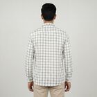 Men's White Cotton Classic Collar Casual Shirt, Off White, small