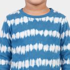 Boys' Blue Cotton Round Neck Tie-Dye Print Baba Suit, Light Blue, small