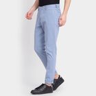 Men's 100% Cotton Slim Fit Casual Trousers , हल्का नीला, small image number null