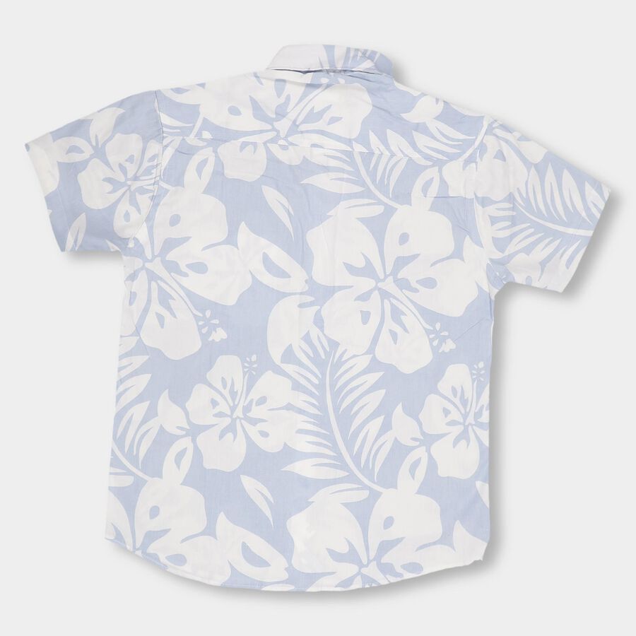 Boys' Light Powder Blue Cotton Classic Casual Shirt, Light Blue, large image number null