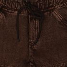 Boys Brown Jogger Fit Washed Cargo Jeans, Brown, small