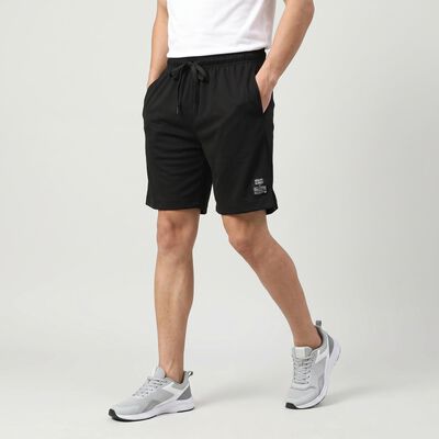 Men's Black Regular Fit Athletic Bermuda Shorts