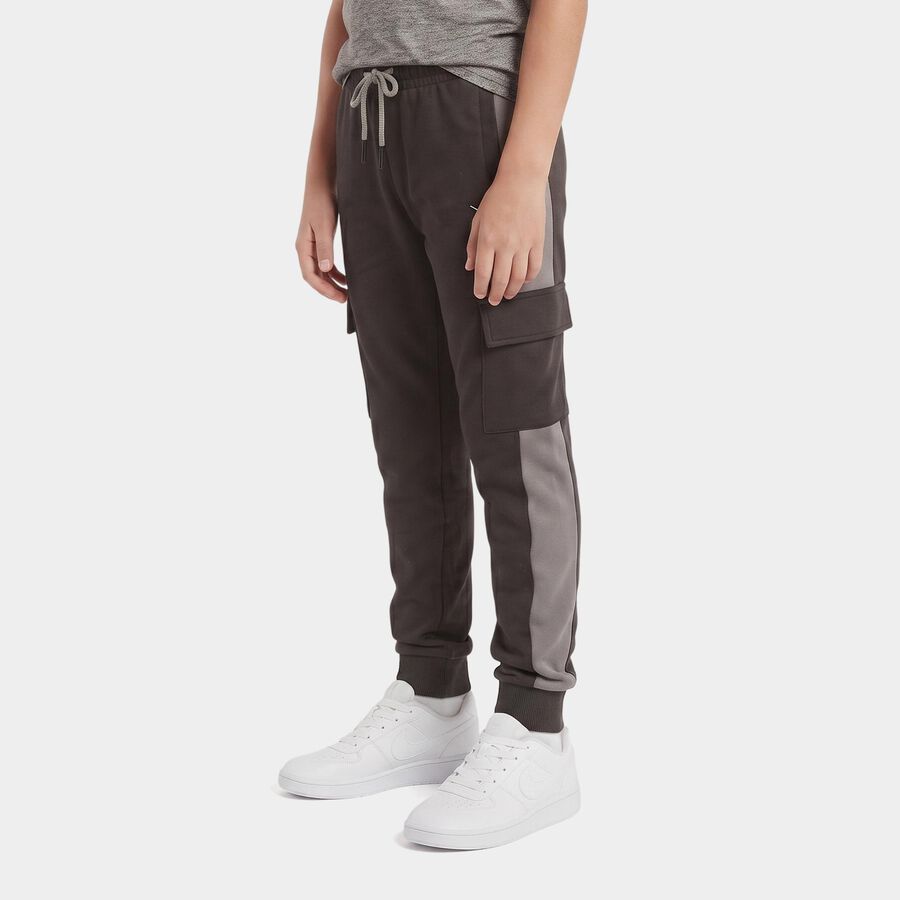 Boys Dark Grey Jogger Fit Cargo Pocket Pyjama, गहरा ग्रे, large