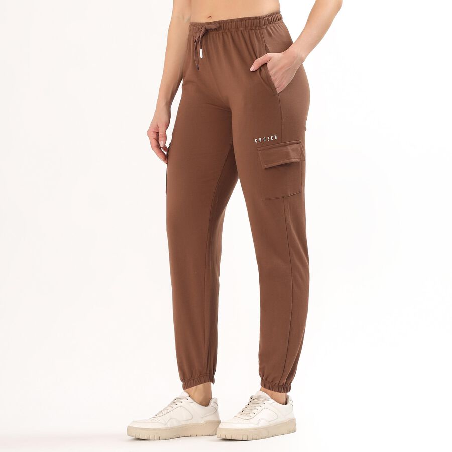 Women's Regular Fit Track Pants, भूरा, large