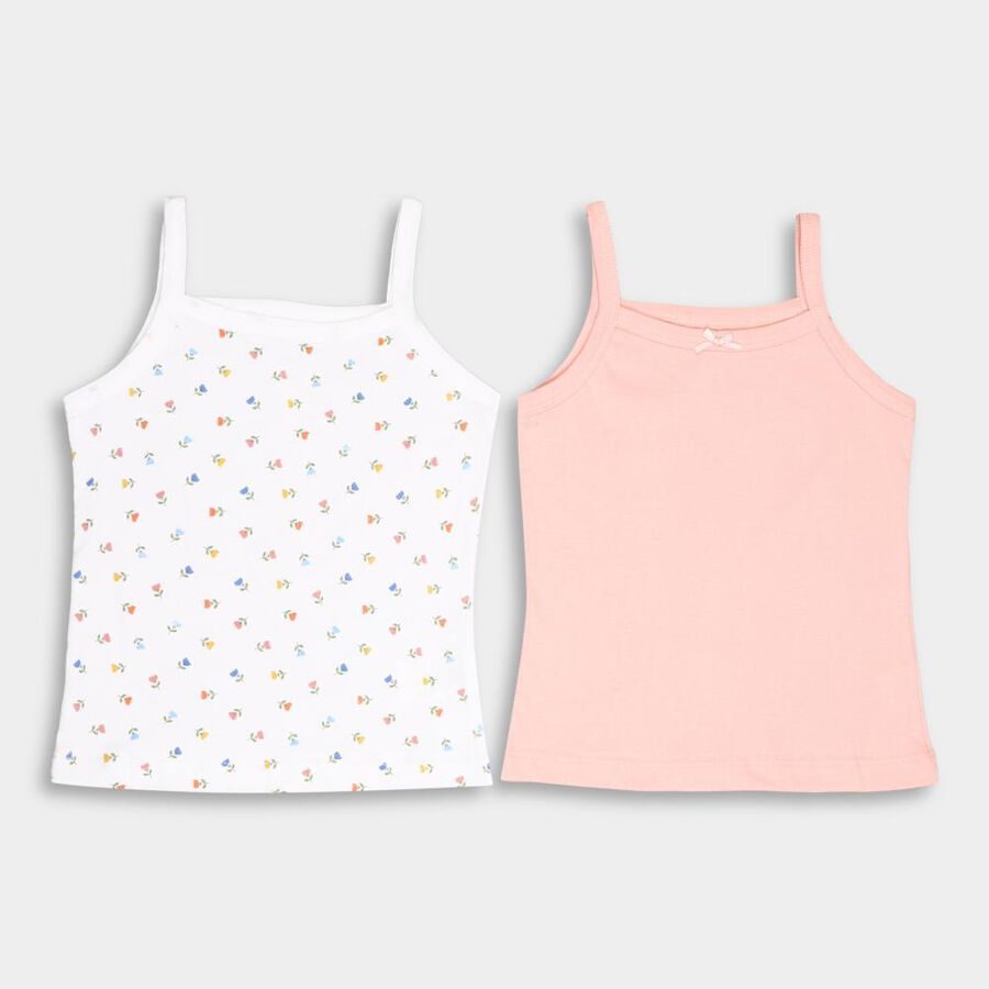Girls' 100% Cotton Vest (Pack of 2), White, large