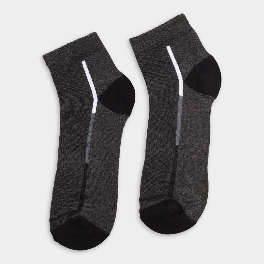 Men's Socks (Pack of 3), काला, large