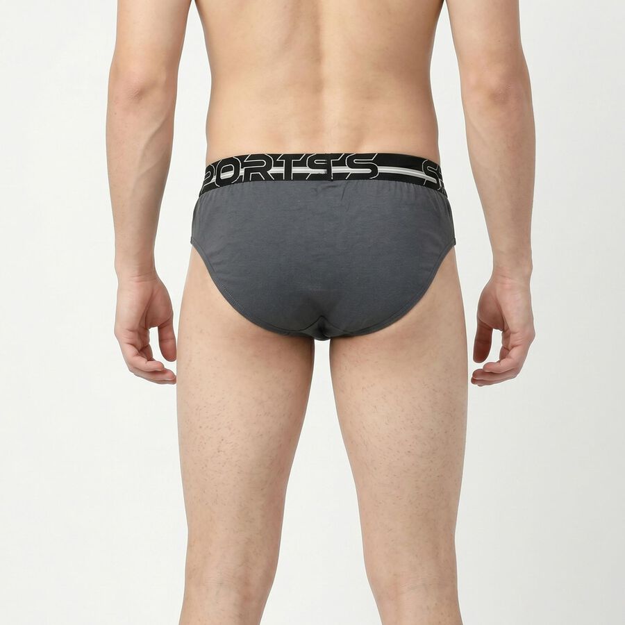 Men's Olive Green Regular Fit Solid Briefs, Olive, large