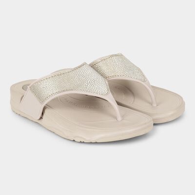 Women's Light Beige Slip-On Casual Slippers