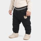 Infants' Black Regular Fit Jogger Trousers, काला, small