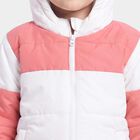 Girls Pink Hooded Puffer Jacket, Pink, small