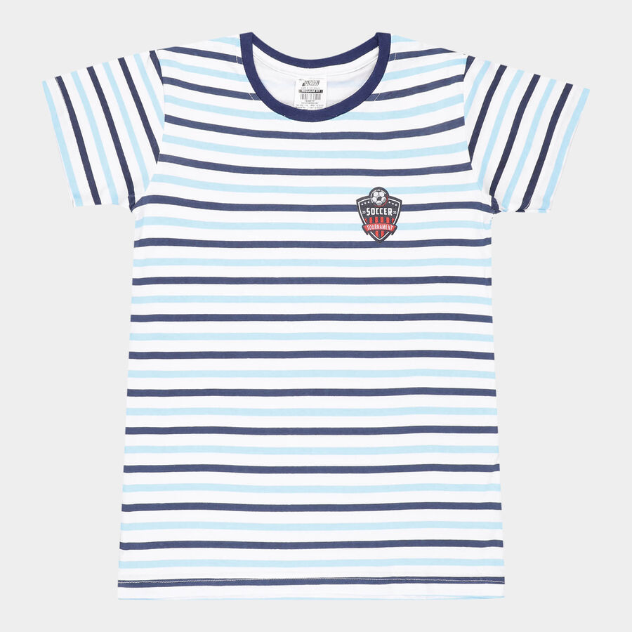 Boys Cotton T-Shirt, सफ़ेद, large image number null