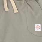 Infants' Olive Cotton Round Neck Geometric Baba Suit, Olive, small