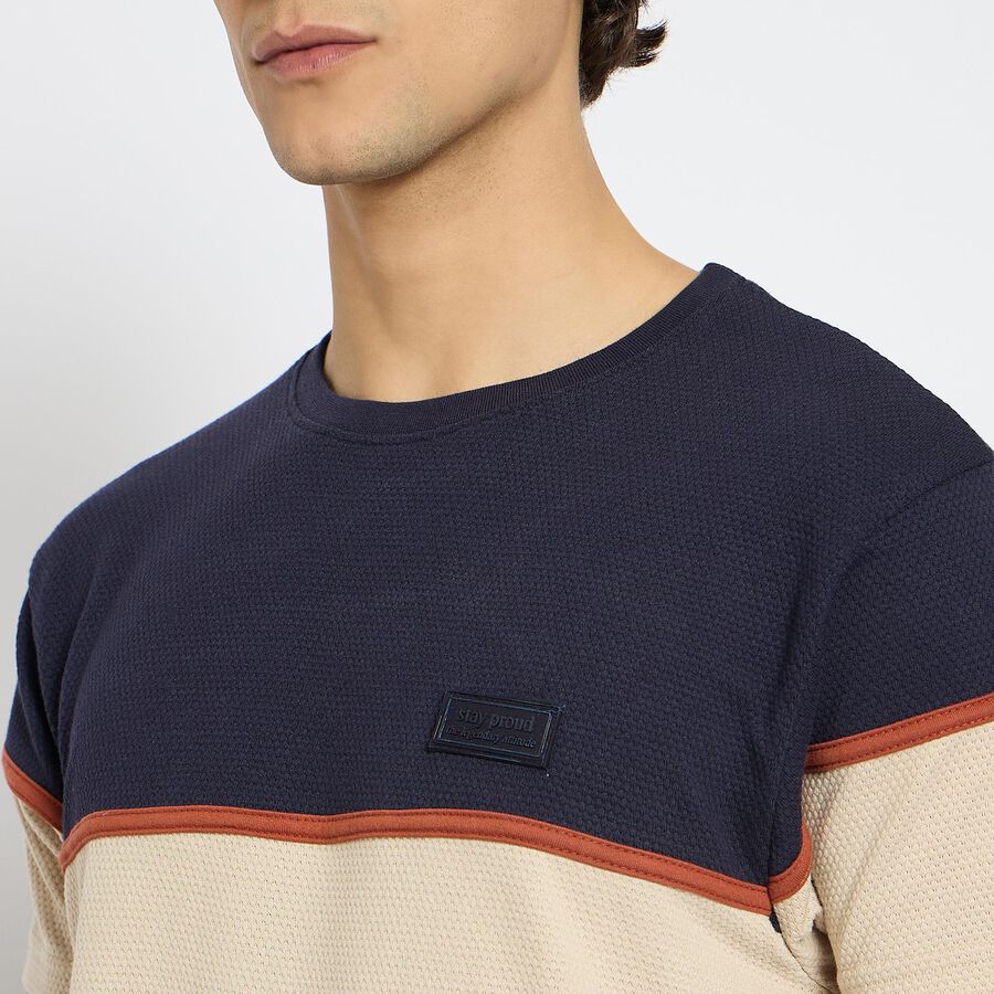 Men's Round Neck Half Sleeves T-Shirt , गहरा पीला, large