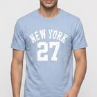 Men's Light Blue Round Neck Regular T-Shirt, स्काई ब्लू, small