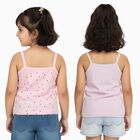 Girls' Pastel Pink Cotton Square Neck Casual Vest, लाइलेक, small image number null