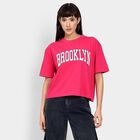 Ladies' Round Neck T-Shirt , रानी (फ्यूशिया), small image number null