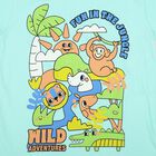 Boys Light Blue Cotton Round Neck Regular Boys T-Shirt, Light Blue, small