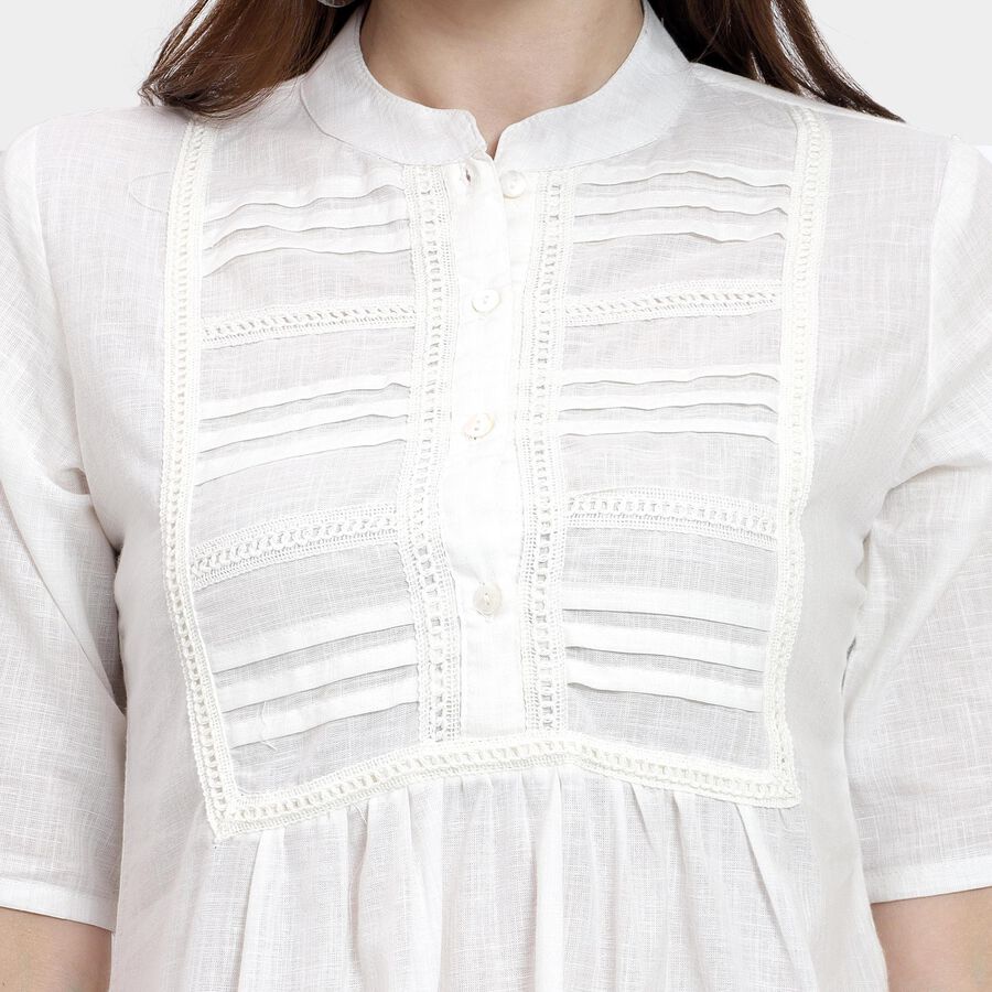 Ladies' 100% Cotton Kurti, White, large image number null