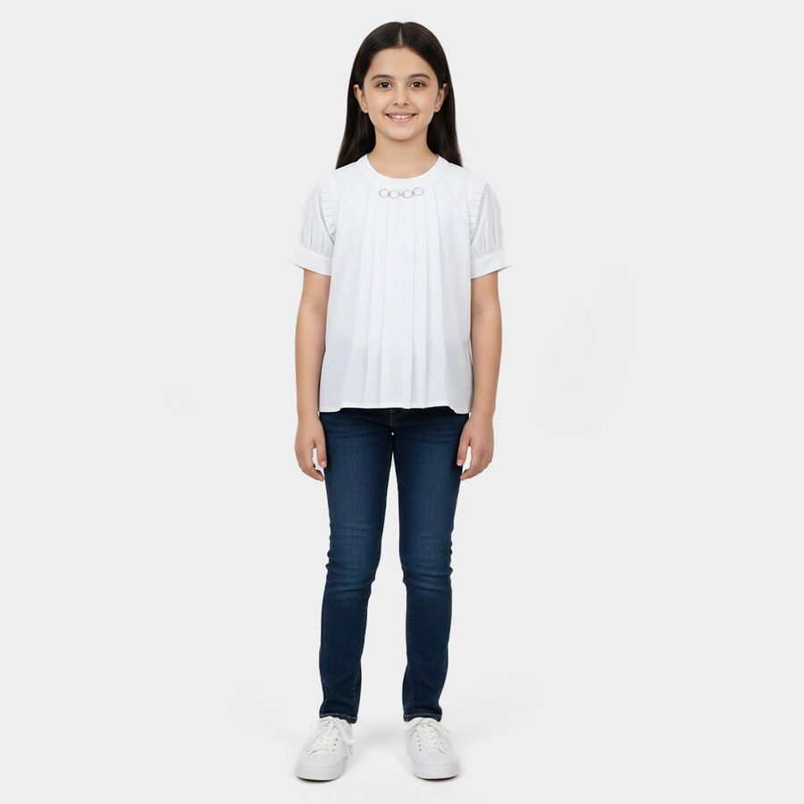 Girls' T-Shirt, White, large