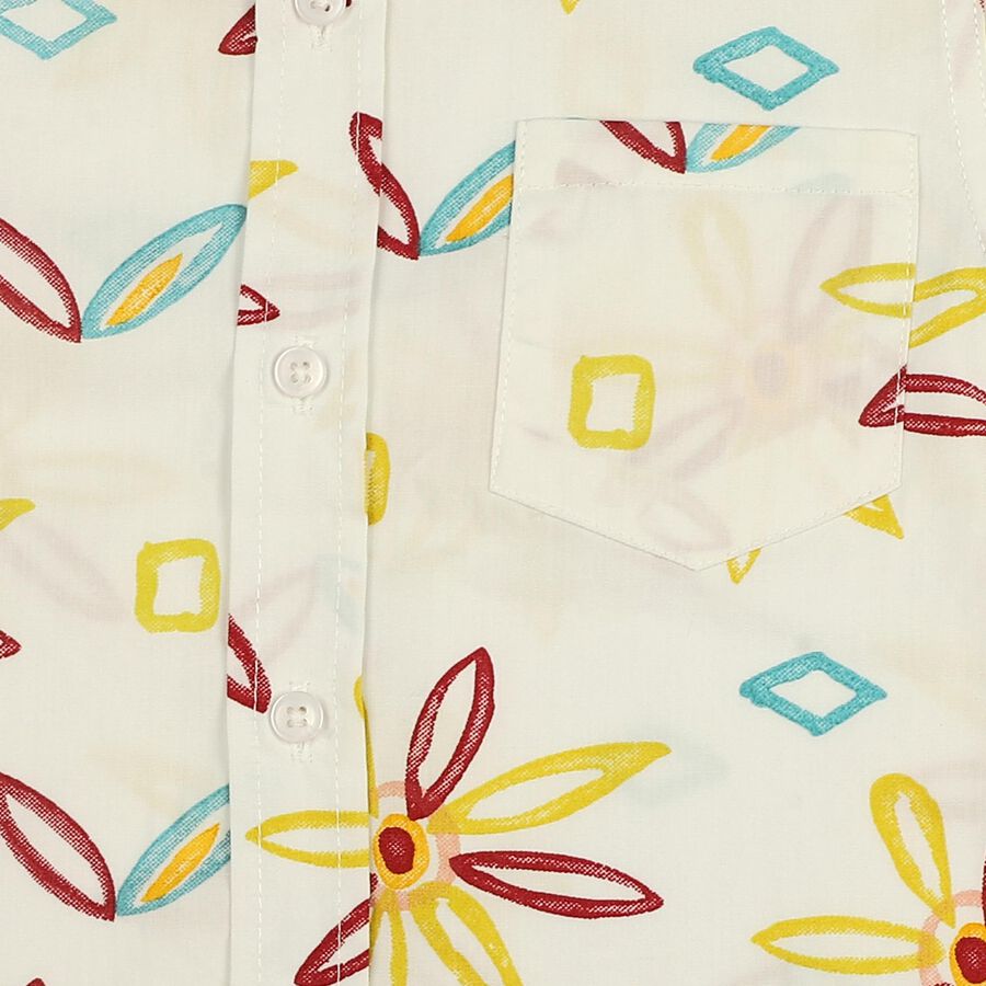 Boys Beige Cotton Casual Shirt, Beige, large