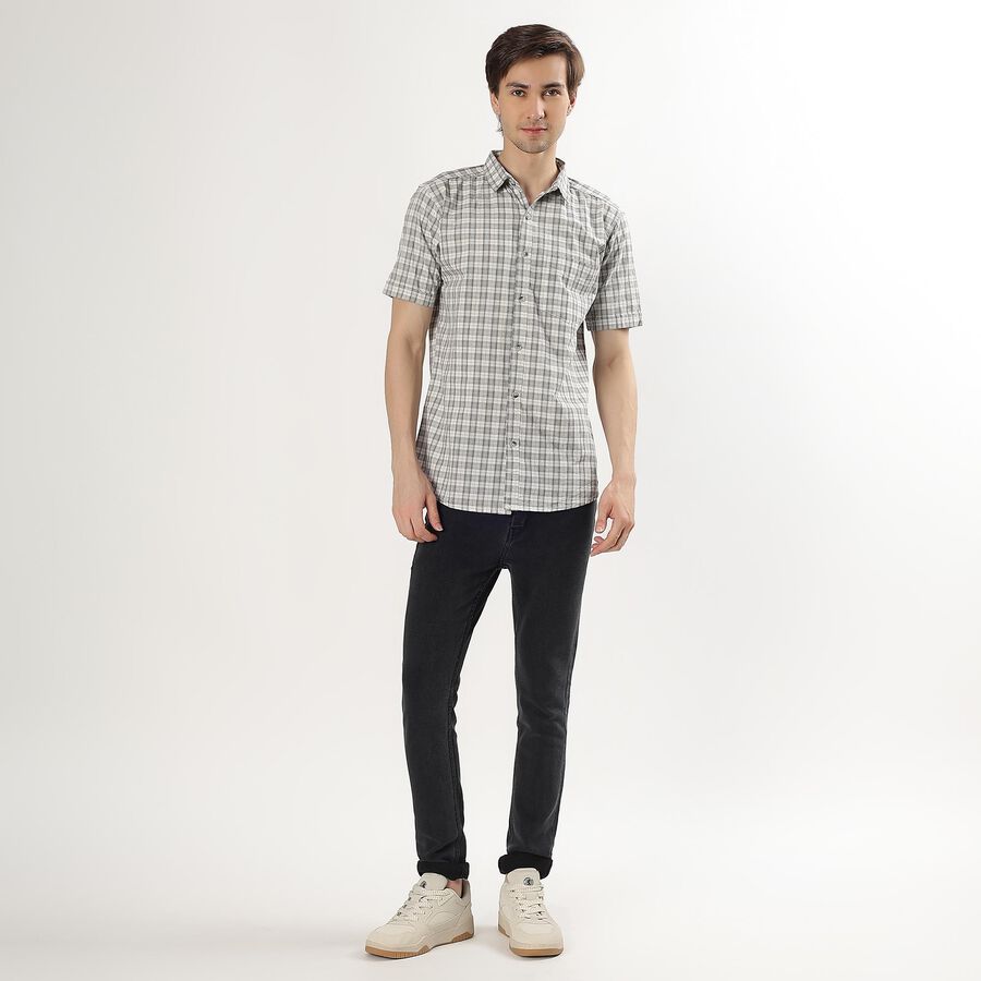 Men's Off-White Cotton Classic Casual Shirt, Off White, large image number null