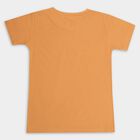 Boys' 100% Cotton Half Sleeves T-Shirt , Orange, small