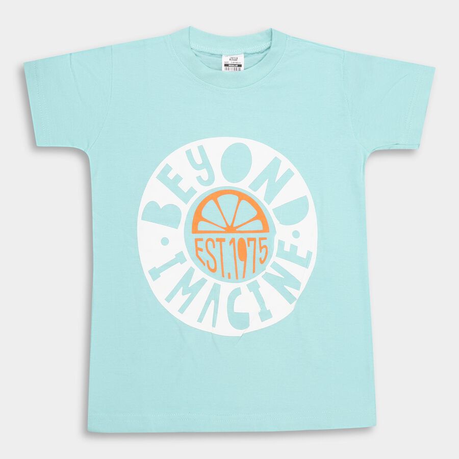 Boys' Half Sleeves T-Shirt , Aqua, large image number null