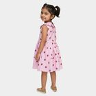 Girls' Light Pink Strawberry Printed Sleeveless A-Line Frock, Pink, small image number null