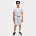 Boys' Grey Regular Fit Bermuda Shorts, Ecru Melange, small