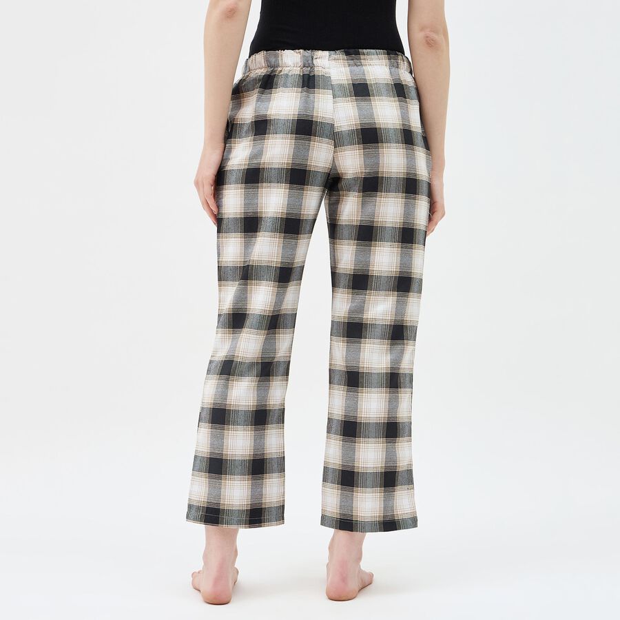 Women's Muted Charcoal Gray Relaxed Fit Solid Pyjama, गहरा पीला, large