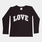 Girls Regular Round Neck Top, Black, small image number null
