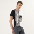 Men's Grey Henley Neck Streetwear T-Shirt, Light Grey, small