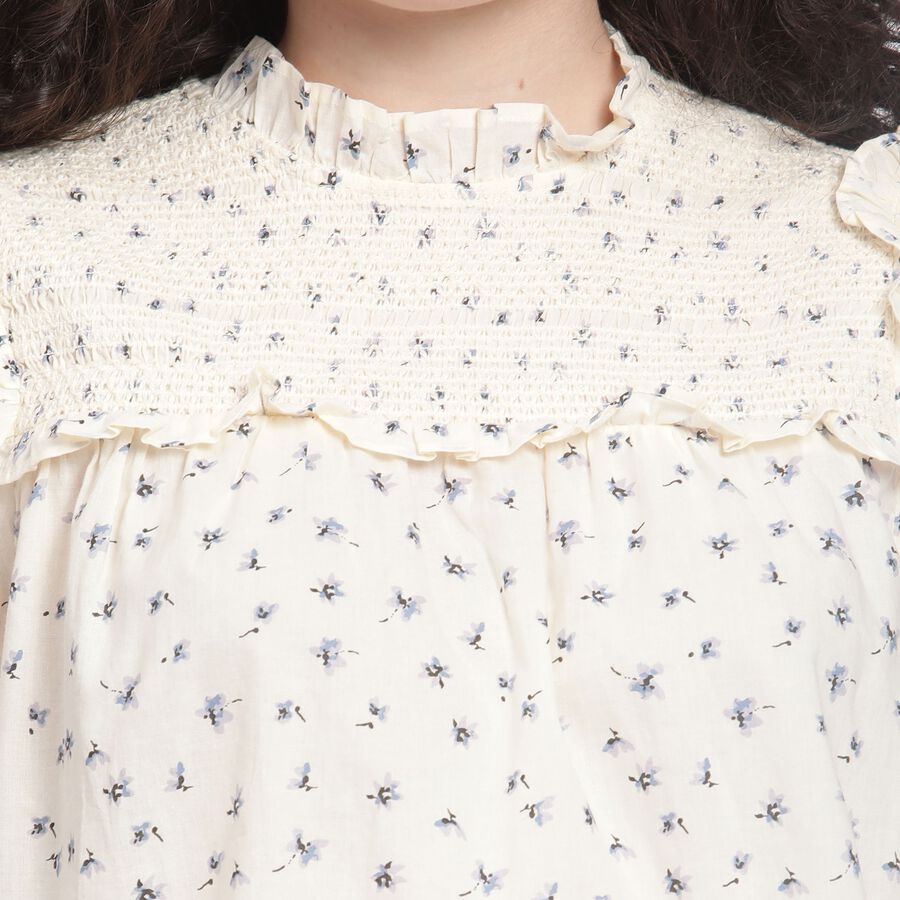 Ladies' 100% Cotton Top , ऑफ व्हाइट, large image number null