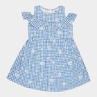 Girls Cotton Frock, Light Blue, small image number null