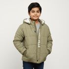 Boys Olive Hooded Puffer Jacket, Olive, small image number null